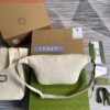 Gucci ‎645093 GG embossed belt bag White GG embossed leather