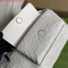 Gucci ‎645093 GG embossed belt bag White GG embossed leather