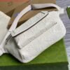 Gucci ‎645093 GG embossed belt bag White GG embossed leather