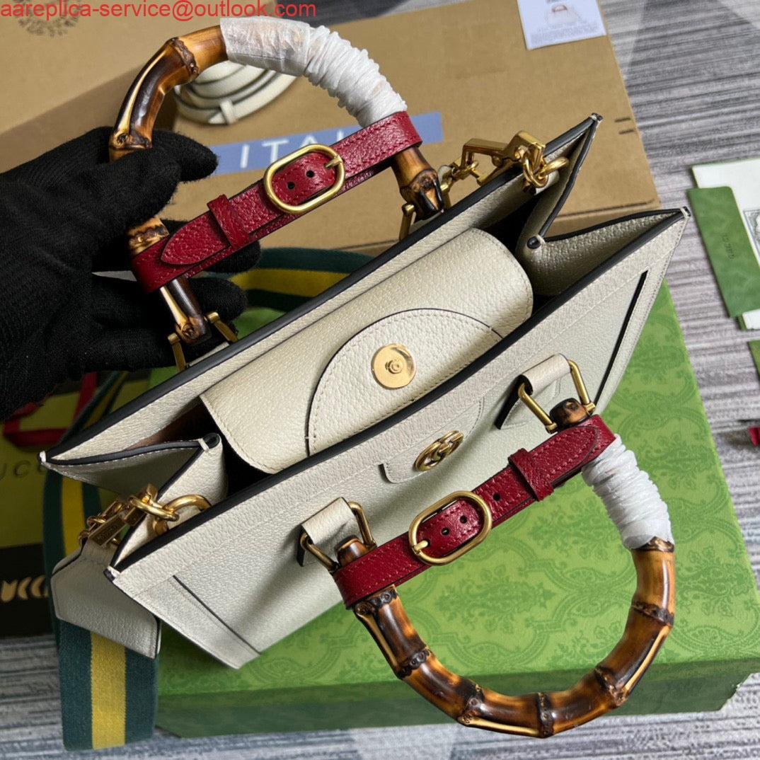 Gucci 702721 Diana Small Tote Bag White leather