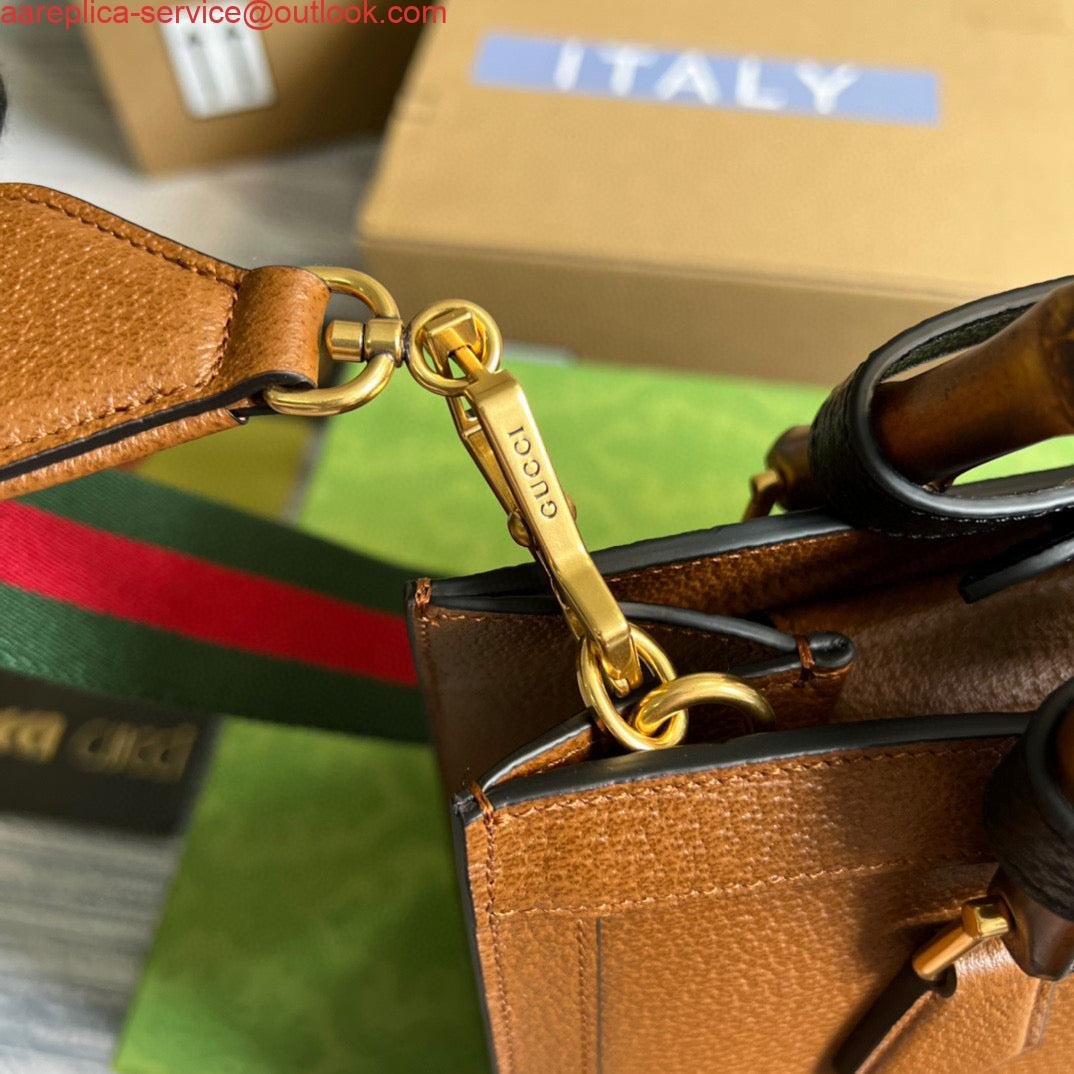 Gucci 702721 Diana Small Tote Bag Brown leather