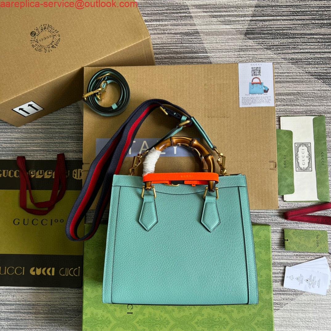 Gucci 702721 Diana Small Tote Bag Light blue leather
