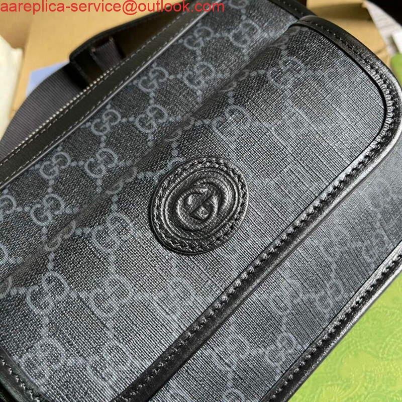 Gucci 674164 Messenger Bag With Interlocking G Black