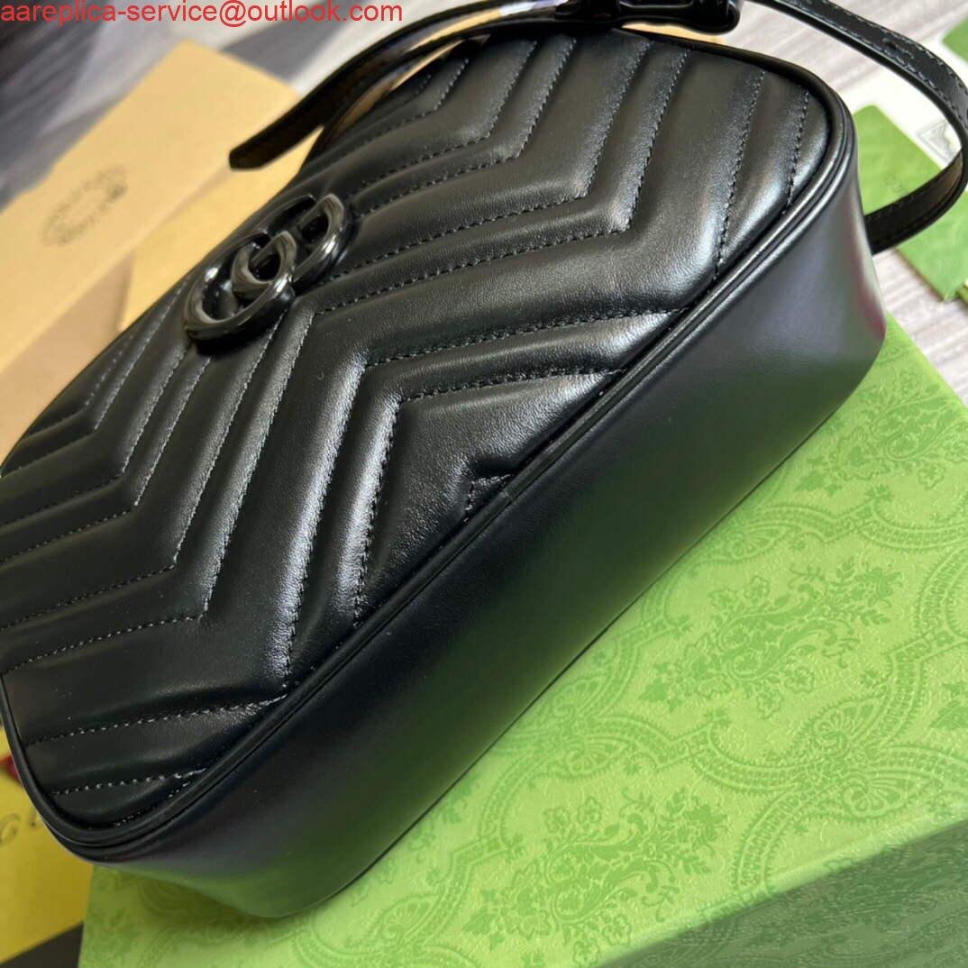 Replica Gucci 447632 GG Marmont Small Shoulder Bag Black