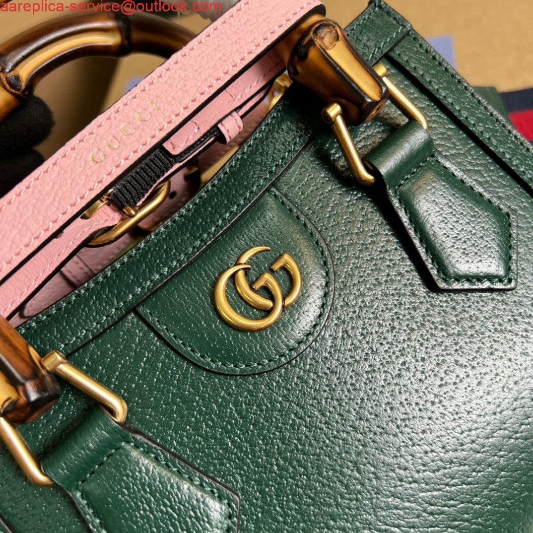 Gucci 702732 Diana Mini Tote Bag Green leather