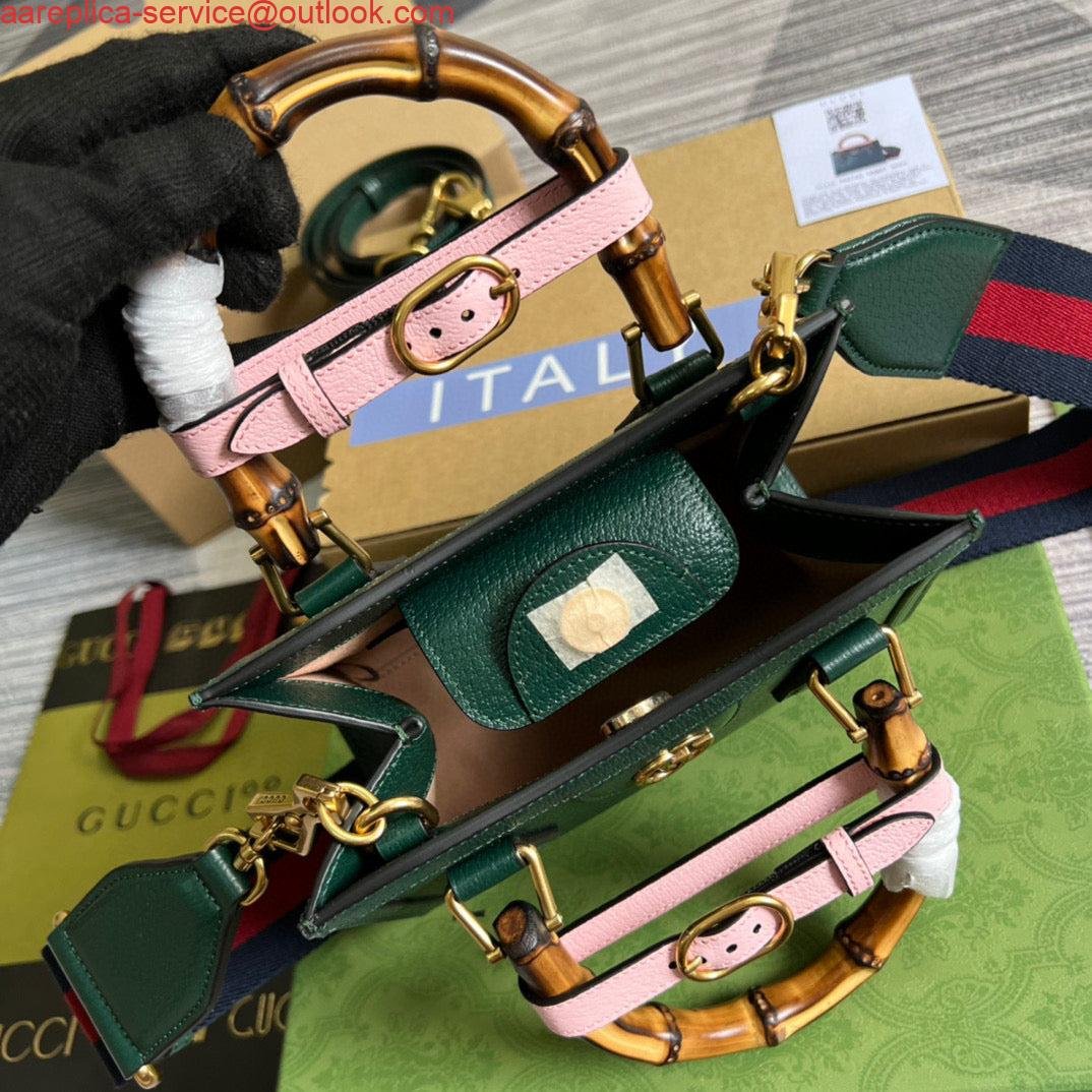 Gucci 702732 Diana Mini Tote Bag Green leather