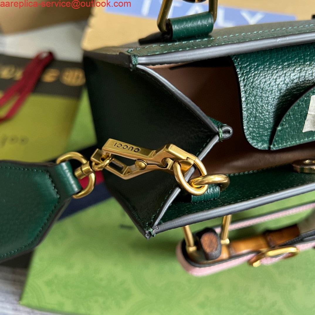 Gucci 702732 Diana Mini Tote Bag Green leather