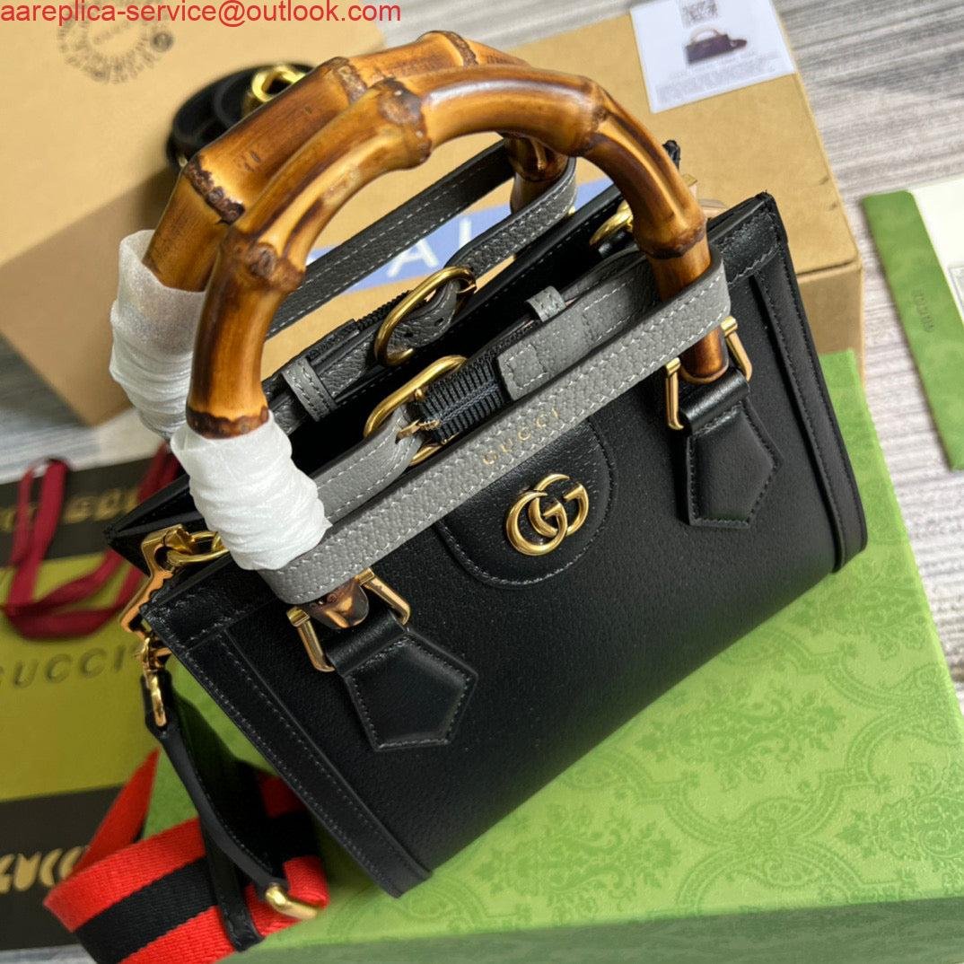 Gucci 702732 Gucci Diana Mini Tote Bag Black leather