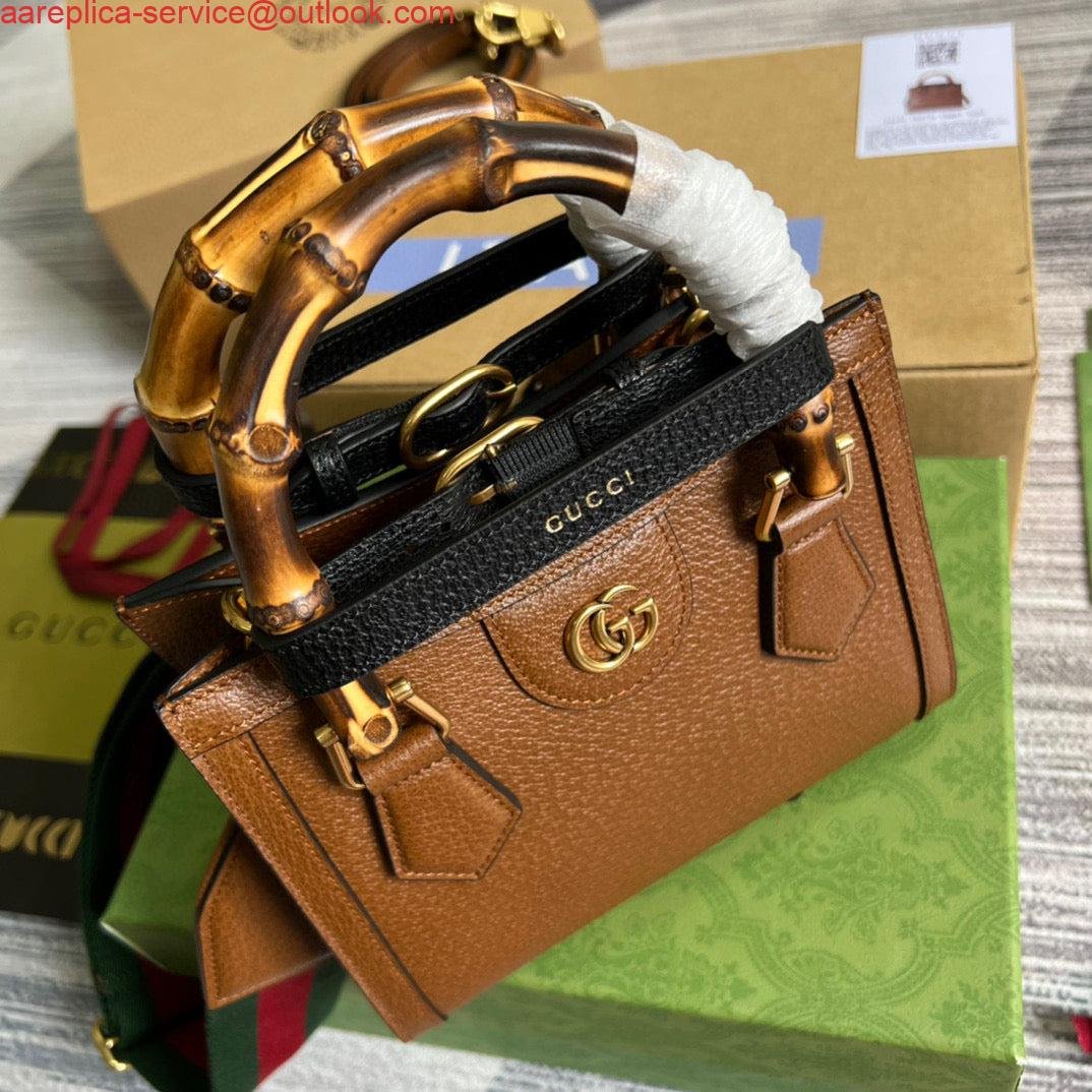 Gucci 702732 Gucci Diana Mini Tote Bag Brown leather