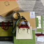 Gucci 702732 Gucci Diana Mini Tote Bag White leather