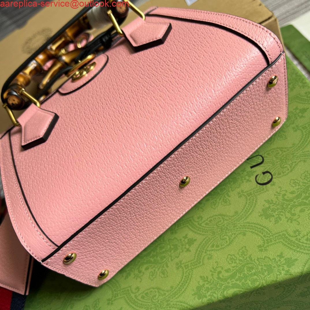 Gucci 702732 Gucci Diana Mini Tote Bag Pink leather