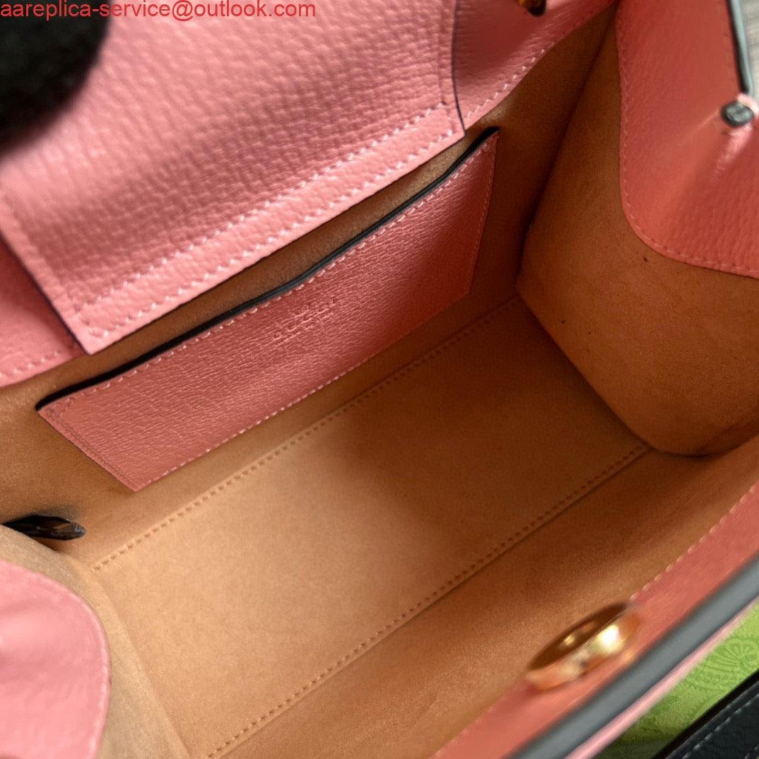 Gucci 702732 Gucci Diana Mini Tote Bag Pink leather