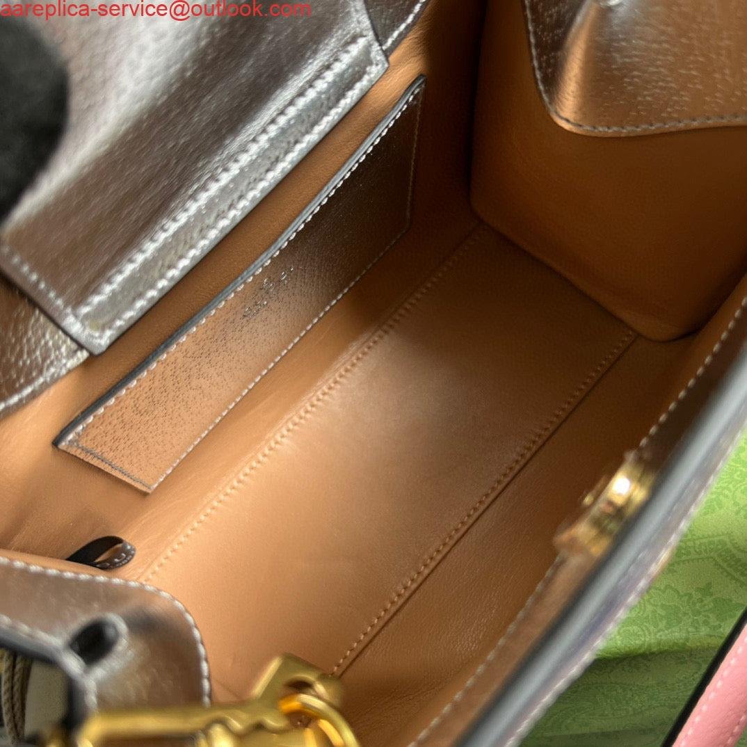 Gucci 702732 Gucci Diana Mini Tote Bag Silver