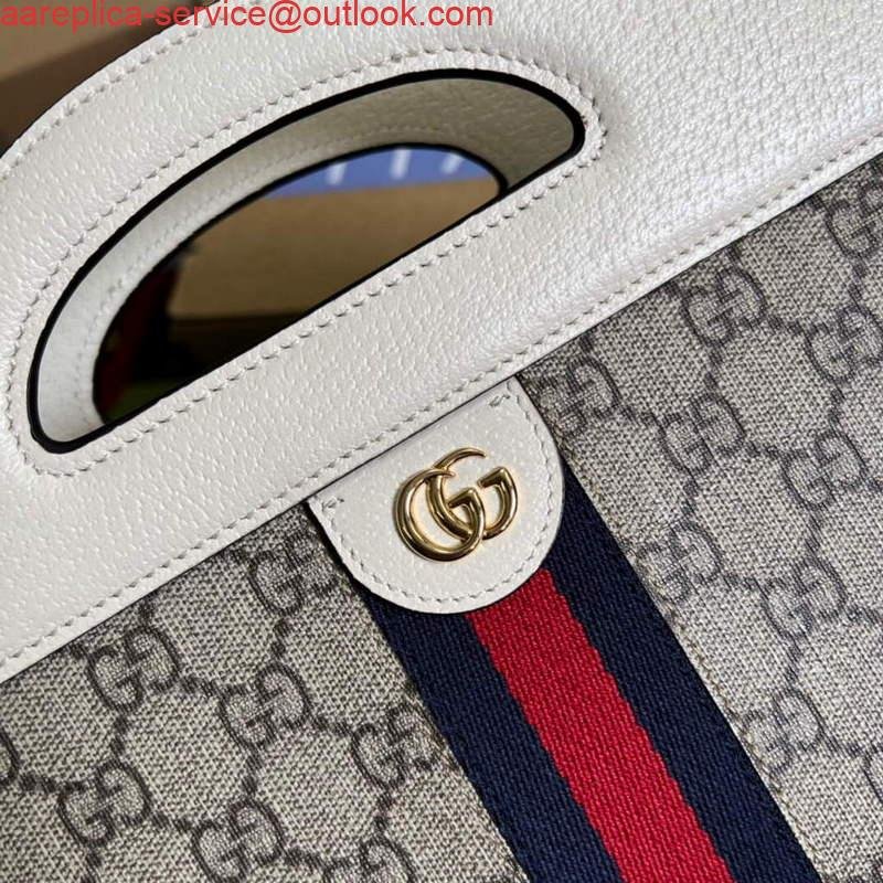 Gucci 693724 Ophidia Small Tote With Web White
