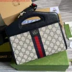 Gucci 693724 Ophidia Small Tote With Web Black
