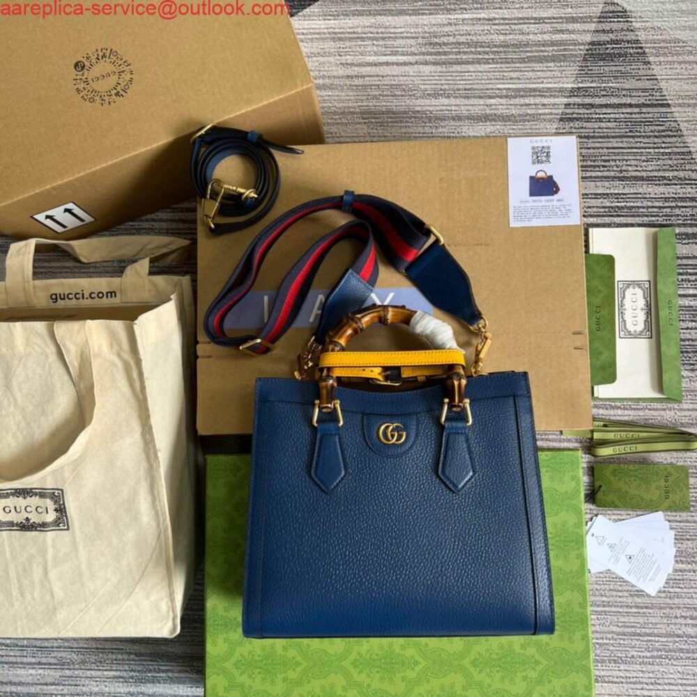 Gucci 702721 Gucci Diana Small Tote Bag Blue