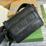 Gucci 674058 GG embossed messenger bag Black