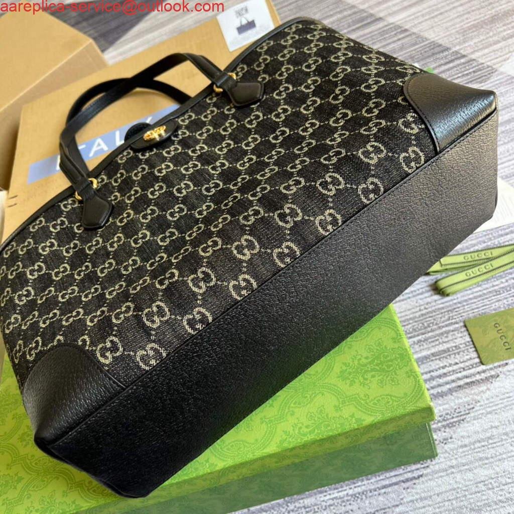 Gucci 631685 Ophidia Medium Tote With Web Black