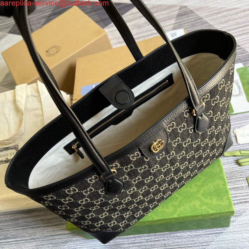 Gucci 631685 Ophidia Medium Tote With Web Black