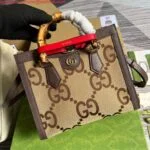 Gucci 655661 Gucci Diana jumbo GG Mini Tote Bag Brown