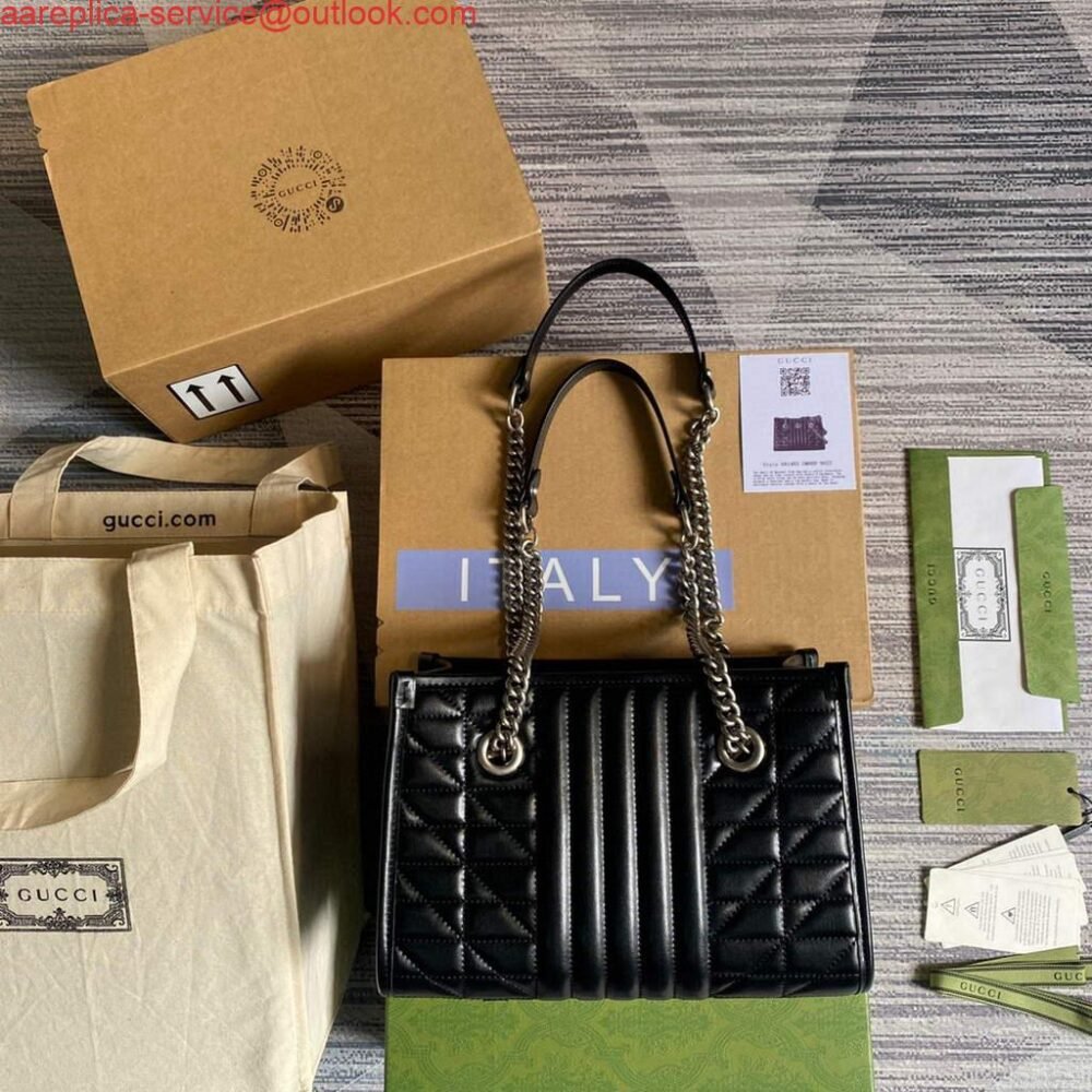 Gucci 681483 GG Marmont small tote bag Black
