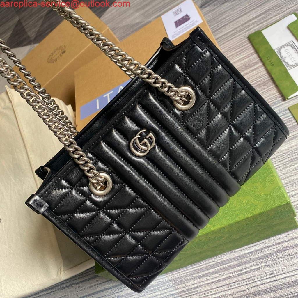Gucci 681483 GG Marmont small tote bag Black