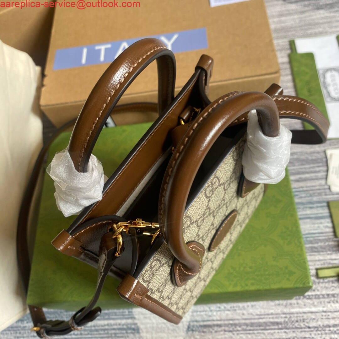 Gucci 671623 Mini Tote Bag With Lnterlocking G Brown