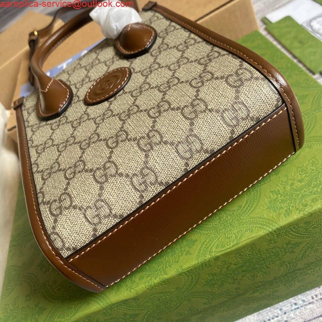 Gucci 671623 Mini Tote Bag With Lnterlocking G Brown
