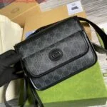 Gucci 674164 Messenger Bag With Interlocking G Black