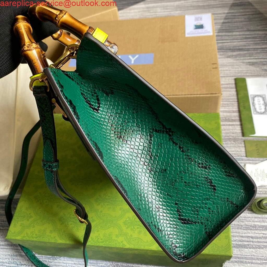Gucci Diana Small Tote Bag Snake Top Handle Bag 660195 Green
