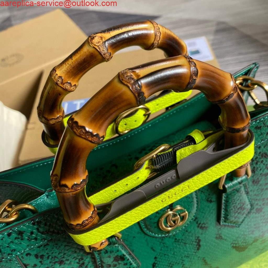 Gucci Diana Small Tote Bag Snake Top Handle Bag 660195 Green