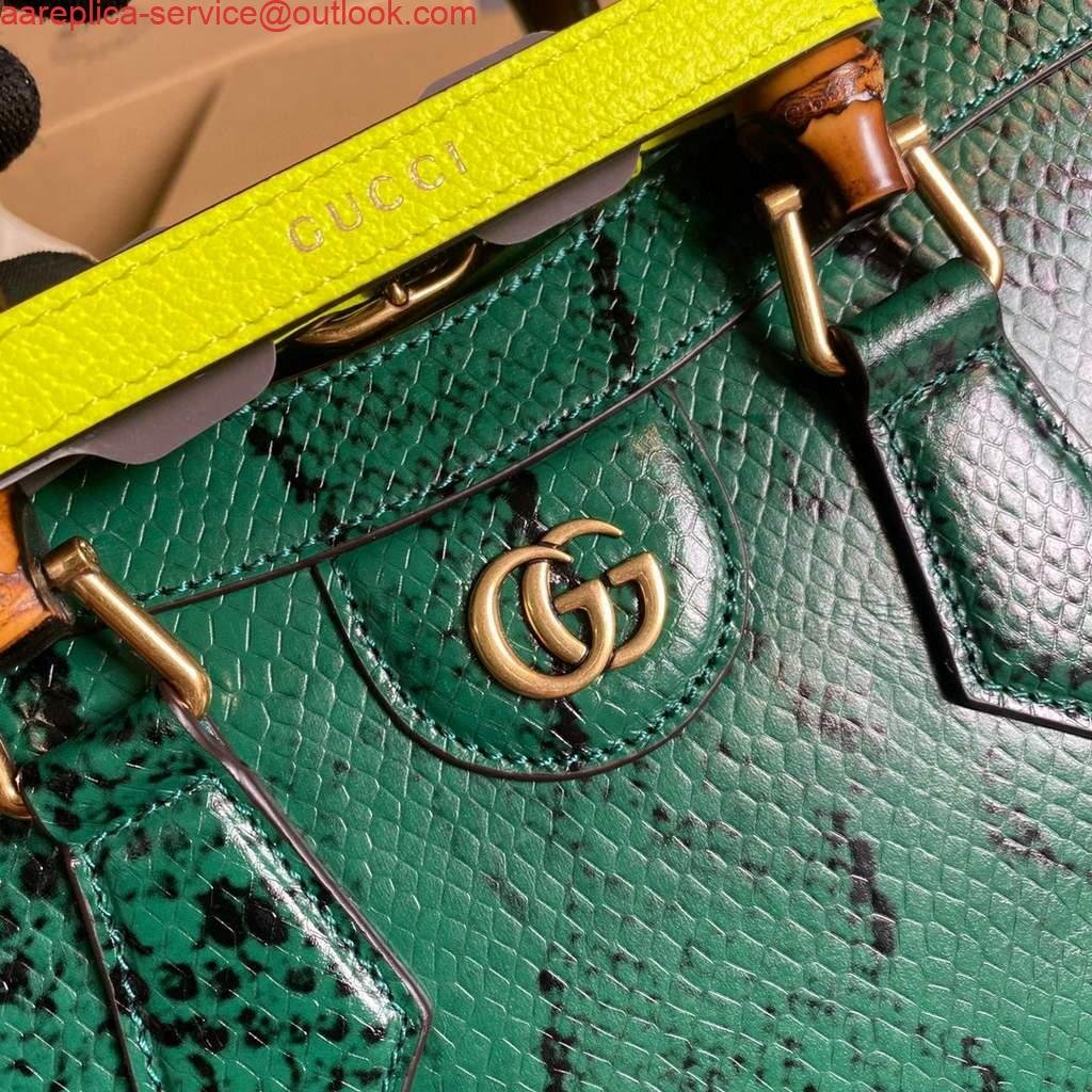 Gucci Diana Small Tote Bag Snake Top Handle Bag 660195 Green