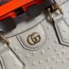 Gucci Diana Small Tote Bag Ostrich Top Handle Bag 660195 Beige