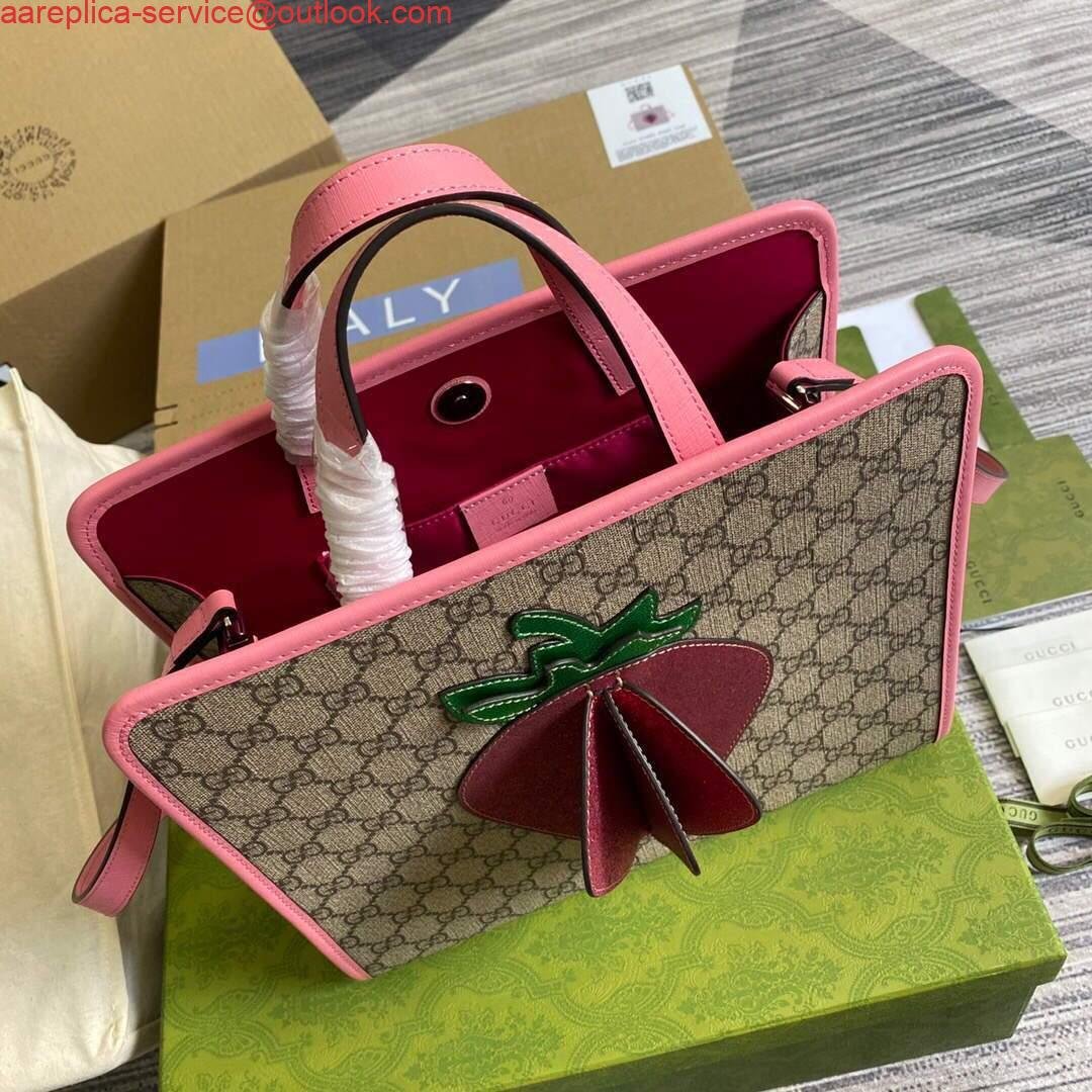 Replica Gucci 612992 GG Medium Ophidia Tote Shoulder Bag Pink