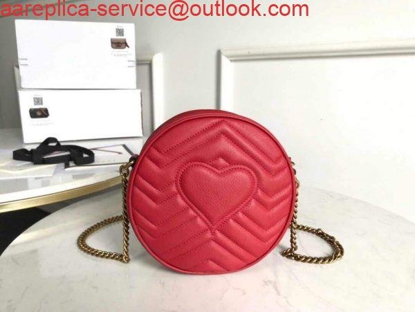 Replica Gucci 550154 GG Marmont Mini Round Shoulder Bag Red