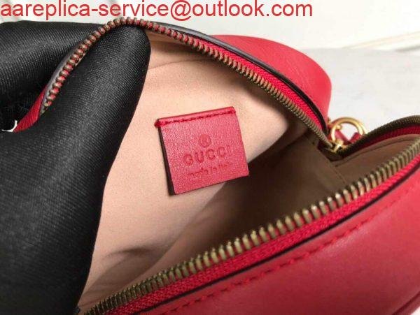 Replica Gucci 550154 GG Marmont Mini Round Shoulder Bag Red