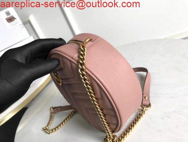 Replica Gucci 550154 GG Marmont Mini Round Shoulder Bag Light Pink