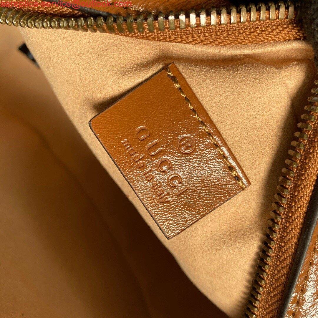 Replica Gucci 550154 GG Marmont Mini Round Shoulder Bag Brown