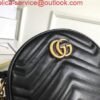 Gucci 550154 GG Marmont Mini Round Shoulder Bag Black
