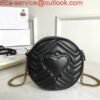 Gucci 550154 GG Marmont Mini Round Shoulder Bag Black