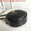 Gucci 550154 GG Marmont Mini Round Shoulder Bag Black