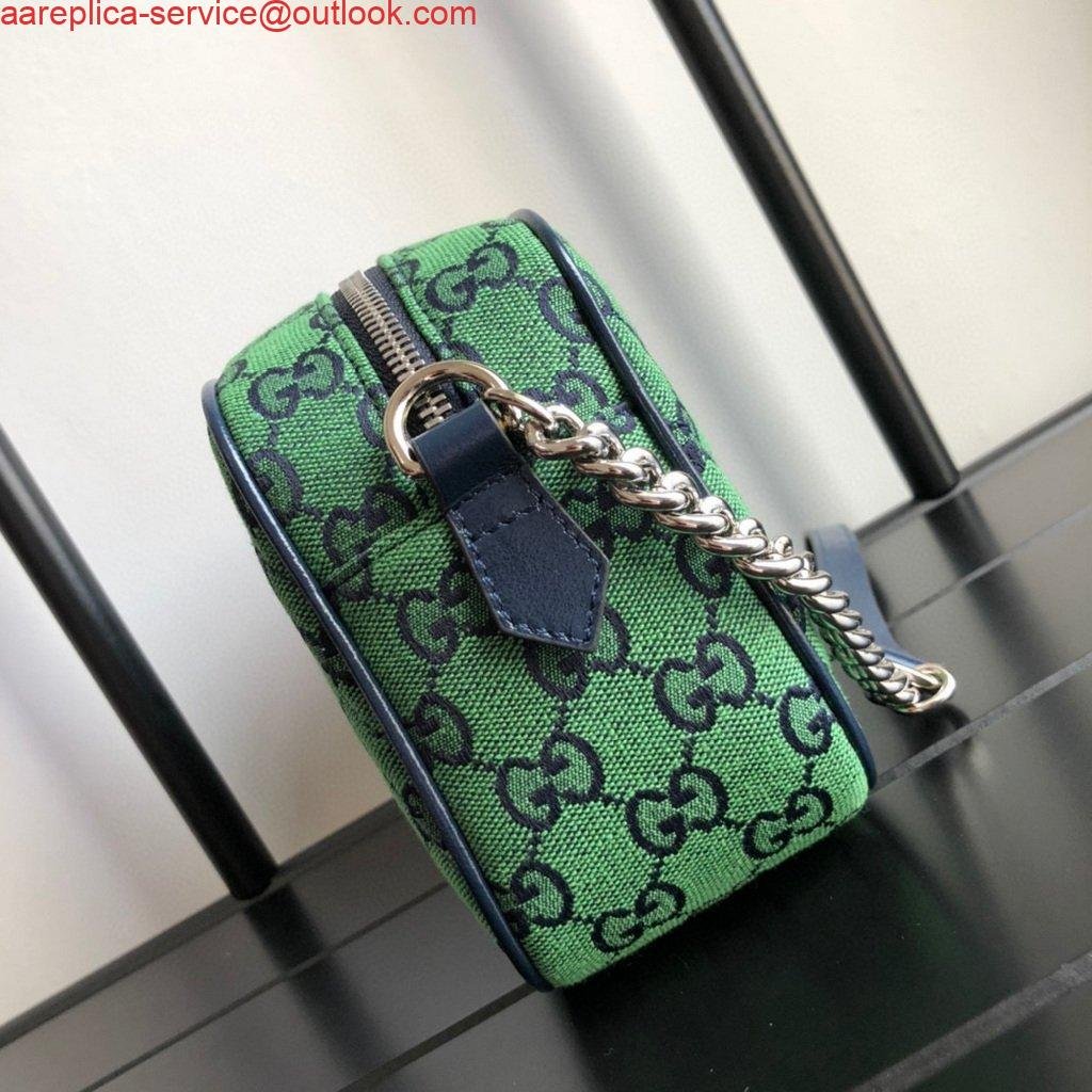Replica Gucci 447632 GG Marmont Multicolour Small Shoulder Bag Green