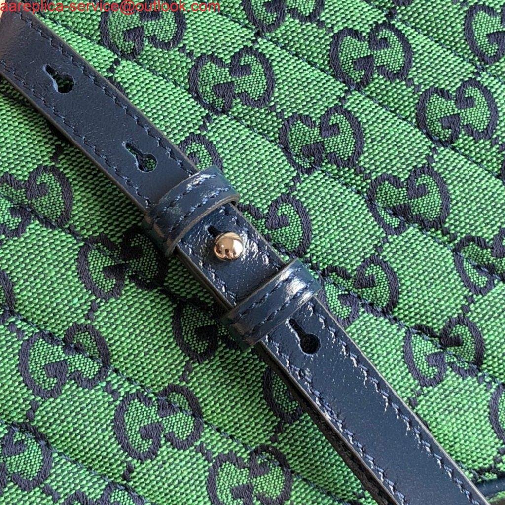 Replica Gucci 447632 GG Marmont Multicolour Small Shoulder Bag Green