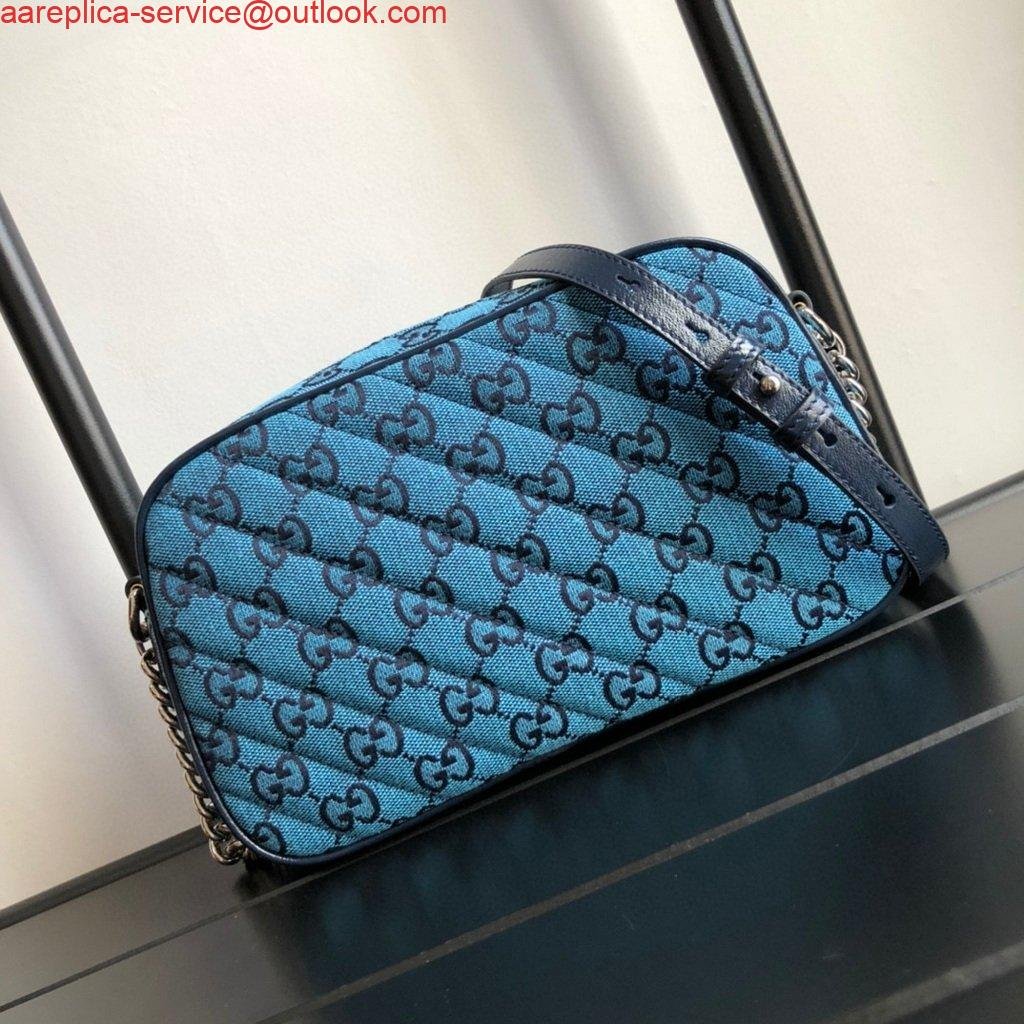 Replica Gucci 447632 GG Marmont Multicolour Small Shoulder Bag Blue