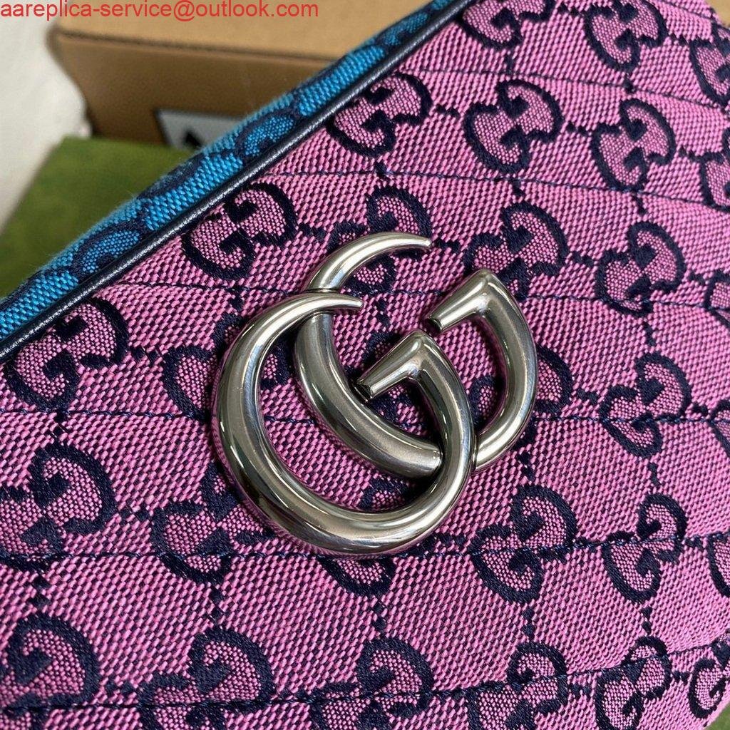 Replica Gucci 447632 GG Marmont Multicolor Small Shoulder bag Purple and Green