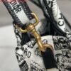 Dior S5555 Mini Dior Book Tote Phone Bag White and Black Eembroidery S1108