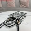 Dior S5555 Mini Dior Book Tote Phone Bag White and Black Eembroidery S1108