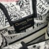 Dior S5555 Mini Dior Book Tote Phone Bag White and Black Eembroidery S1108