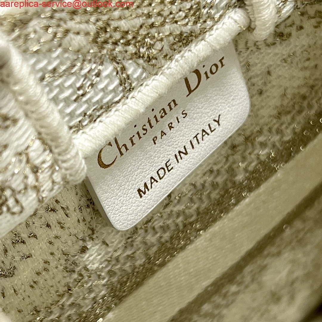 Replica Dior S5555 Mini Dior Book Tote Phone Bag White Eembroidery S1107