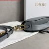 Dior S5685 Micro Saddle Bag With Strap Scarlet Gray Goatskin